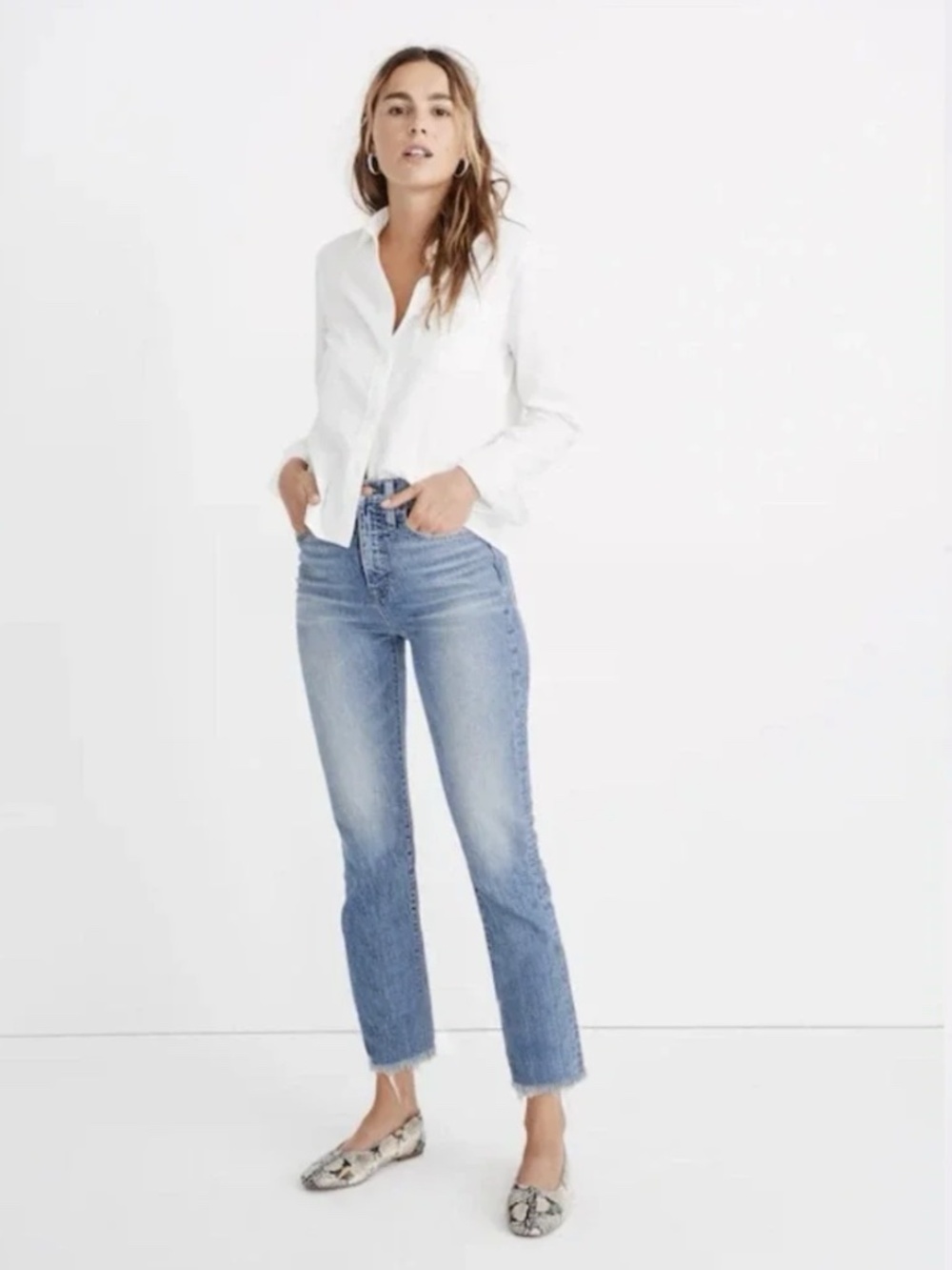 Madewell The Perfect Vintage 90s Jean in Ainsworth Wash Raw Hem Edition Size 26